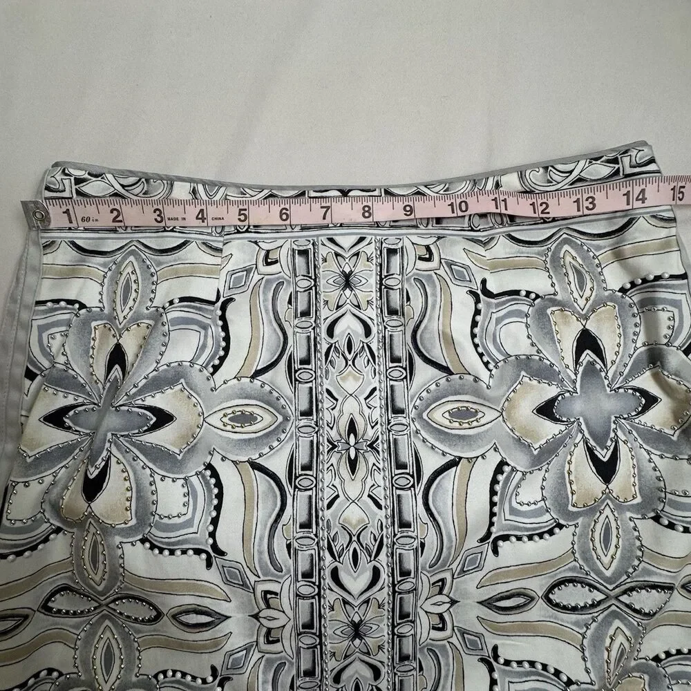 White House Black Market Women’s Pencil Skirt 6 Studded Floral Career Classic